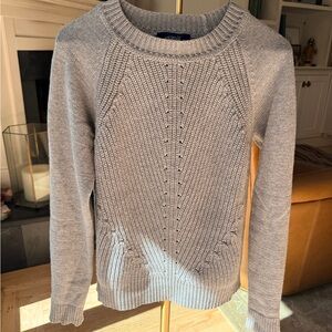 Italian Gray Knit Sweater Wool/Silk/Cashmere